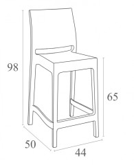 Стул пластиковый полубарный
