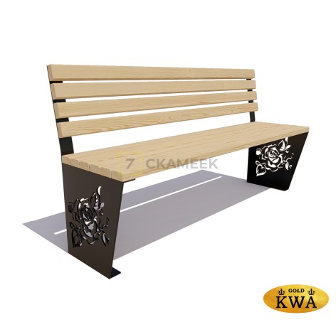 Скамейка «Роза» без подлокотников (3,0 м лиственница,40х60)