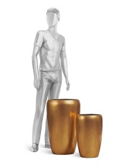 Кашпо TREEZ Effectory Metal Сусальное золото д-32 см, в-51 см