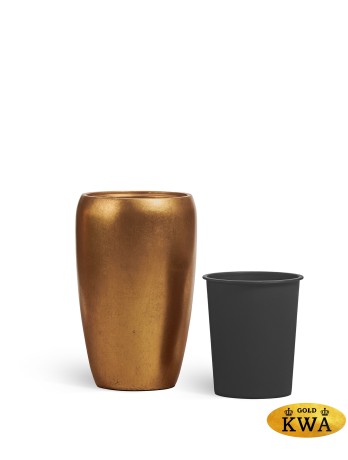Кашпо TREEZ Effectory Metal Сусальное золото д-32 см, в-51 см