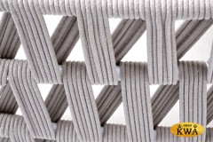 &quot;Диего&quot; кресло плетеное из роупа, основание дуб, каркас алюминий светло-серый (RAL7035) шагрень, роуп бежевый круглый, ткань бежевая 052