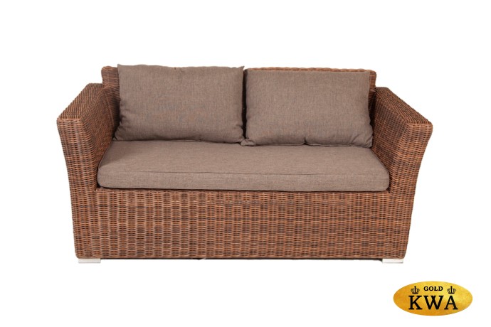 "Капучино" диван из искусственного ротанга двухместный, цвет коричневый