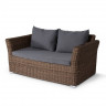 "Капучино" диван из искусственного ротанга двухместный, цвет коричневый