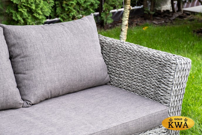 "Капучино" лаунж-зона из искусственного ротанга (гиацинт), цвет серый