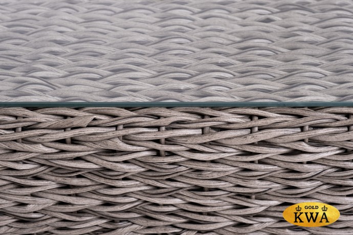 "Капучино" лаунж-зона из искусственного ротанга (гиацинт), цвет серый