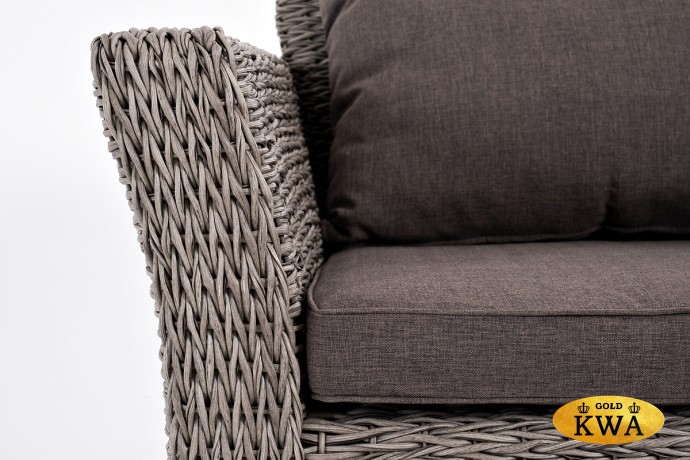 "Капучино" лаунж-зона из искусственного ротанга (гиацинт), цвет серый