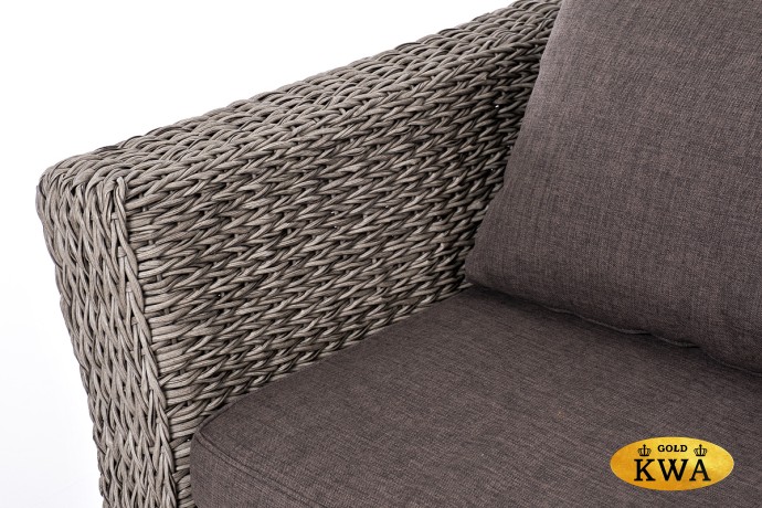 "Капучино" лаунж-зона из искусственного ротанга (гиацинт), цвет серый