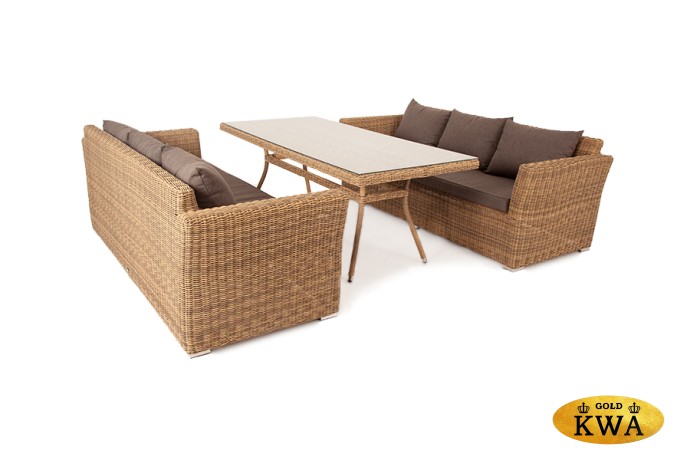 "Мокко Дабл" обеденная группа из искусственного ротанга, цвет соломенный