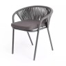 "Женева" плетеный стул из синтетических лент, цвет серый, плоская веревка