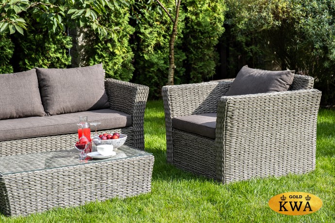 "Капучино" лаунж-зона из искусственного ротанга (гиацинт), цвет графит