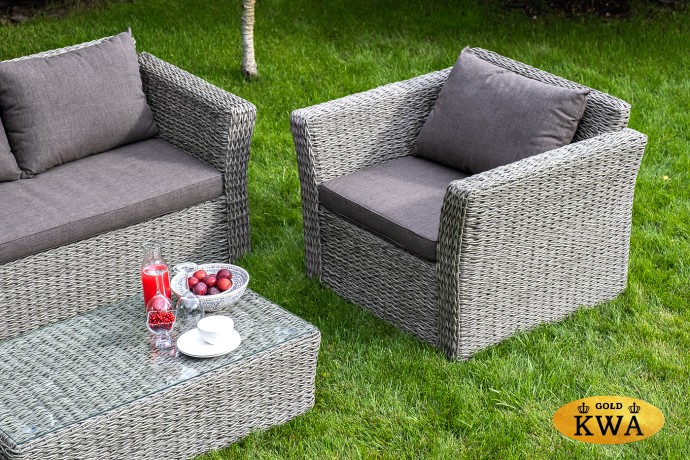 "Капучино" лаунж-зона из искусственного ротанга (гиацинт), цвет графит