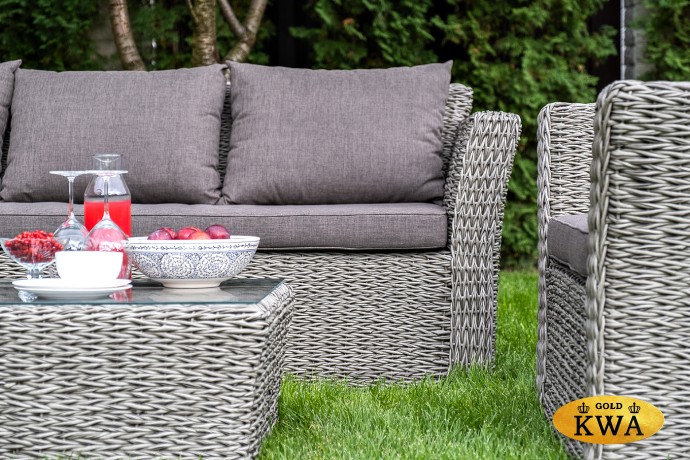 "Капучино" лаунж-зона из искусственного ротанга (гиацинт), цвет графит