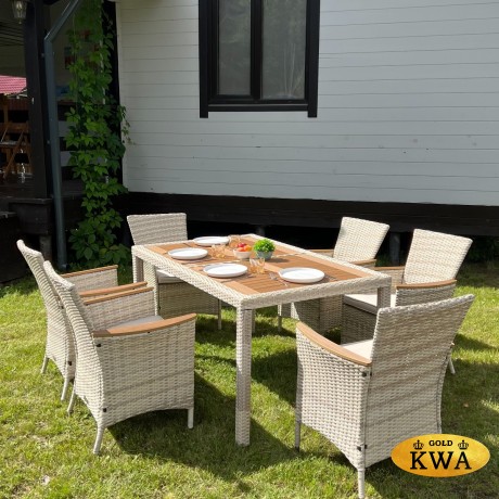 Обеденный комплект AMELIA бежевого цвета на 6 персон