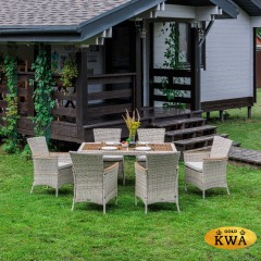 Обеденный комплект AMELIA бежевого цвета на 6 персон