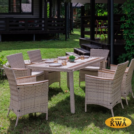 Обеденный комплект AMELIA бежевого цвета на 6 персон