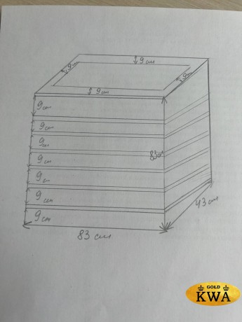 Кашпо уличное деревянное 83х43h83 см