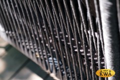 &quot;Канны&quot; диван 2-местный плетеный из роупа, каркас алюминий темно-серый (RAL7024) шагрень, роуп темно-серый круглый, ткань темно-серая