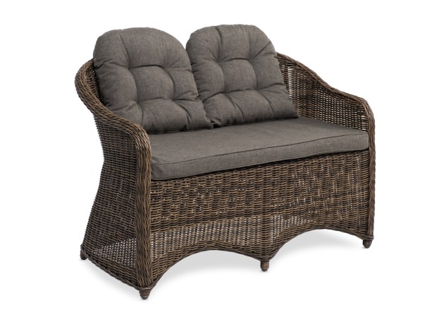 "Равенна" диван двухместный плетенный из ротанга, цвет соломенный