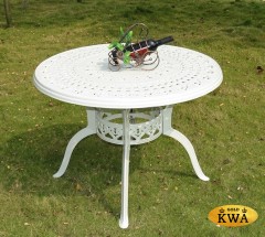 Белый стол из литого алюминия Gera 100 White