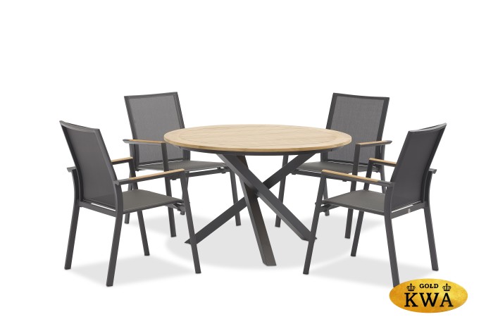 Timra Стол антрацит/натуральный, алюминий/тик