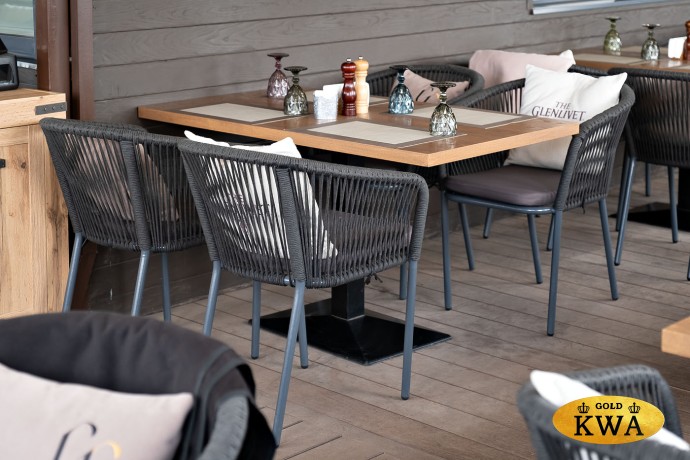 "Марсель" плетеный стул из роупа (веревки), каркас темно-серый, цвет темно-серый