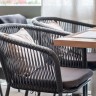 "Марсель" плетеный стул из роупа (веревки), каркас темно-серый, цвет темно-серый