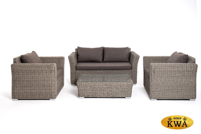 "Капучино Сингл" лаунж-зона из искусственного ротанга (гиацинт), цвет графит