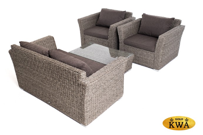 "Капучино Сингл" лаунж-зона из искусственного ротанга (гиацинт), цвет графит