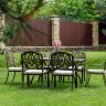 Обеденный комплект из литого алюминия WILHELM на 6 персон (прямоугольный стол)
