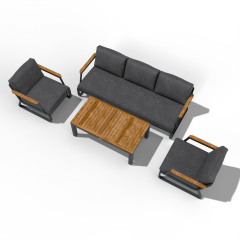 Лаунж зона ЭСТИВО T с трехместным диваном - маренго