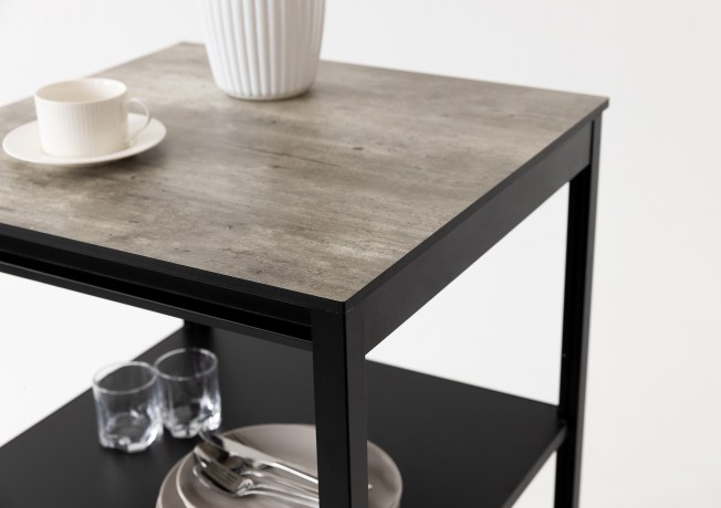 Cтол разделочный Lounge B-07, 60 см, черный/серый каспий