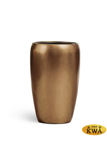 Кашпо TREEZ Effectory Metal Тёмное матовое золото д-32 см, в-51 см