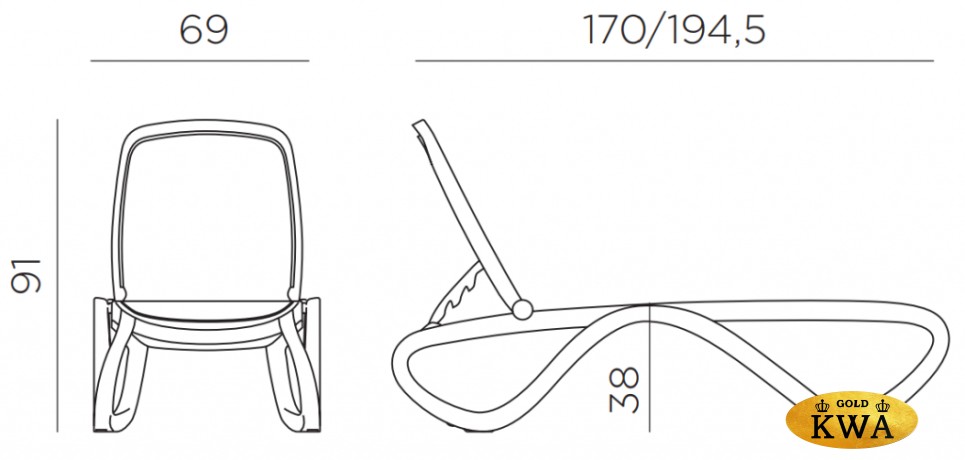 Шезлонг-лежак пластиковый