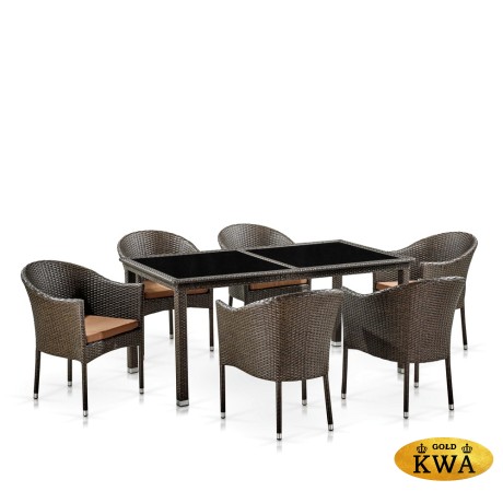 Комплект плетеной мебели T246A/Y350A-W53 Brown 6Pcs