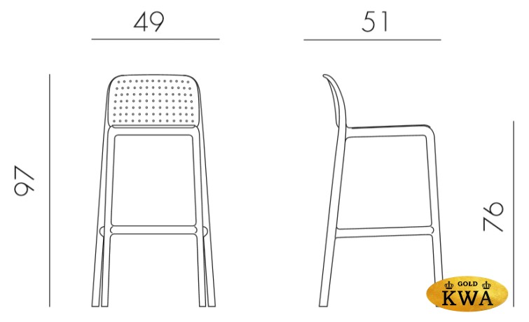 Стул пластиковый барный