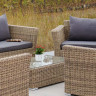 "Капучино Дабл" лаунж-зона из искусственного ротанга, цвет соломенный