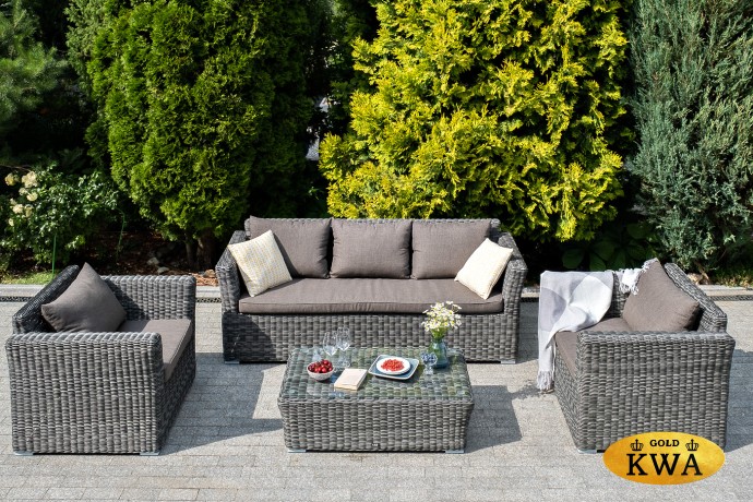 "Капучино Максимал" лаунж-зона из искусственного ротанга (гиацинт), цвет графит