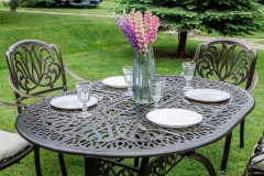 Обеденный комплект из литого алюминия WILHELM на 6 персон (овальный стол)