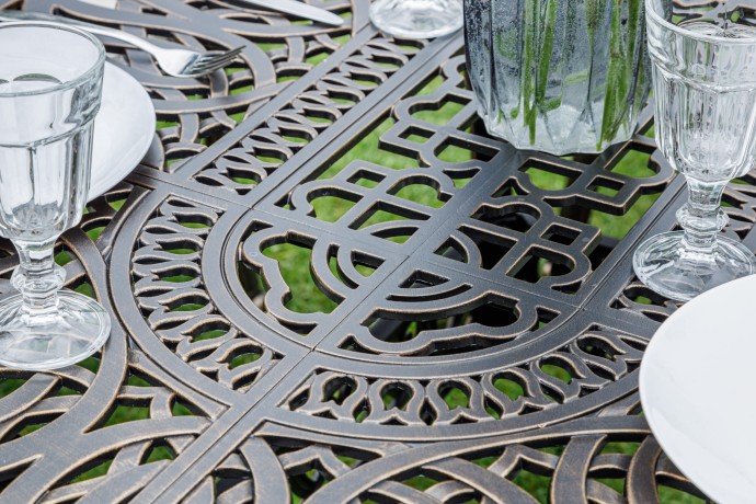 Обеденный комплект из литого алюминия WILHELM на 6 персон (овальный стол)