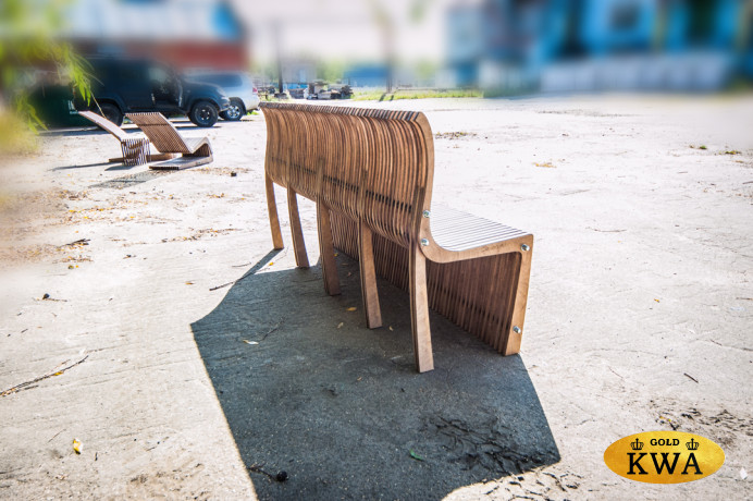 СКАМЬЯ параметрическая деревянная  ЛИНЕЙНАЯ BANCO LINE I светлая 100