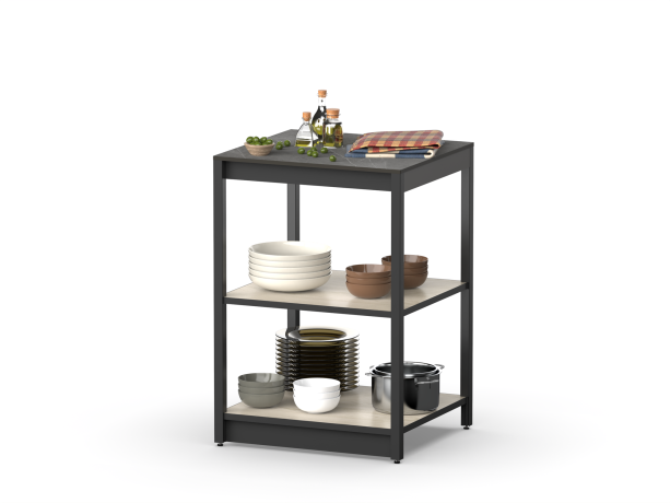 Стол разделочный Lounge B-07, 60 см, дуб сонома/черный мрамор