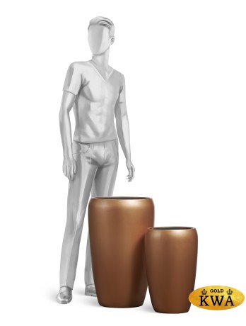 Кашпо TREEZ Effectory Metal Лаковое тёмное золото д-32 см, в-51 см