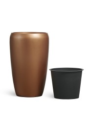 Кашпо TREEZ Effectory Metal Лаковое тёмное золото д-32 см, в-51 см
