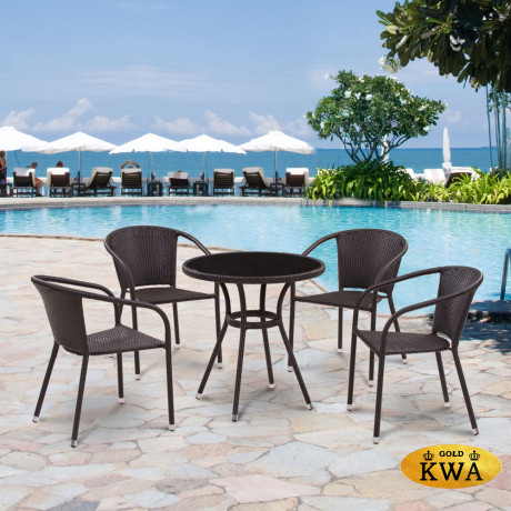 Комплект плетеной мебели T282ANS/Y137C-W53 Brown 4Pcs