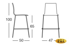 Стул полубарный пластиковый