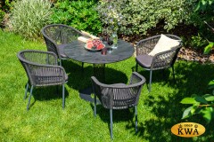 "Диего" обеденный стол из HPL круглый Ø120см, цвет "серый гранит"