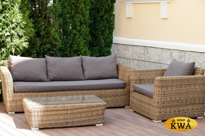 "Капучино" журнальный столик из искусственного ротанга, цвет соломенный