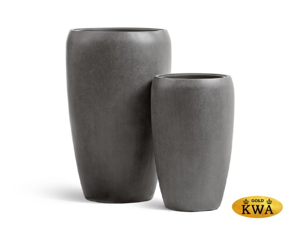 Кашпо TREEZ Effectory Beton Высокий округлый конус Тёмно-серый бетон в-68 см, д-43 см