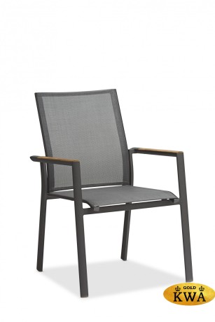 Timra AL-N Комплект обеденной мебели антрацит/натуральный, алюминий/тик