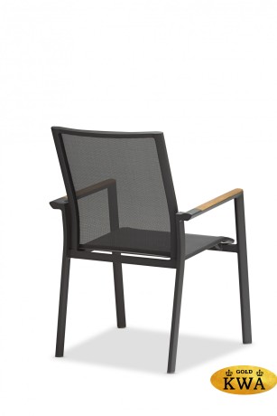 Timra AL-N Комплект обеденной мебели антрацит/натуральный, алюминий/тик